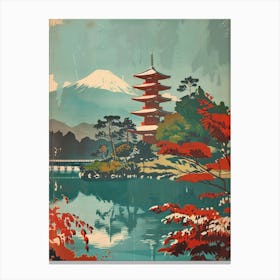 Nara Park Japan Mid Century Modern Canvas Print