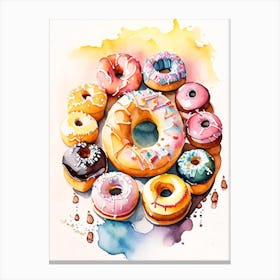 A Buffet Of Donuts Cute Neon 3 Canvas Print