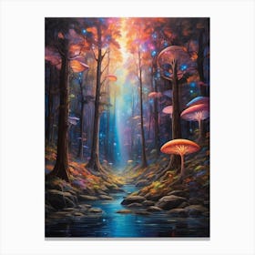 Forest Of Mushrooms Canvas Print