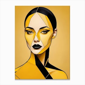 Minimalism Geometric Woman Portrait Pop Art (34) Canvas Print