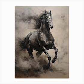 A Horse Painting In The Style Of Grisaille 4 Canvas Print