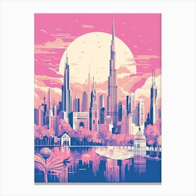 Dubai In Risograph Style 2 Canvas Print