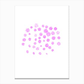 Abstract Pink Dot Pattern – Minimalist Watercolor Art Canvas Print