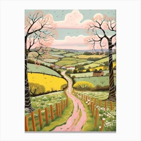 The Ridgeway England 2 Hike Illustration Canvas Print