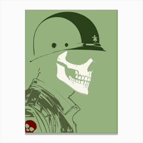 Soldier Skull Canvas Print