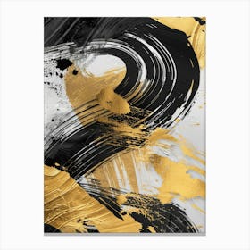 Abstract Gold And Black Painting 30 Canvas Print