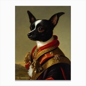 Chihuahua Renaissance Portrait Oil Painting Canvas Print