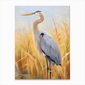 Bird Painting Great Blue Heron 6 Canvas Print