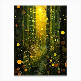 Fireflies In The Forest Canvas Print