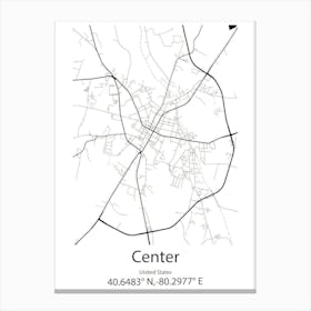 Center Point,United States Minimalist Map Canvas Print