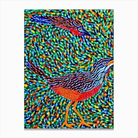 Roadrunner Yayoi Kusama Style Illustration Bird Canvas Print