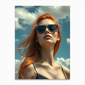 Beautiful Woman In Sunglasses Canvas Print