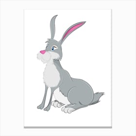 Cute Hare cartoon Canvas Print