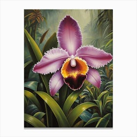 Orchid In The Jungle Canvas Print