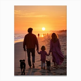 A Jubilant Family Of Four A Pair Of Young And Old Alongside A Couple Of Dogs Who Belong To Them S (6) Canvas Print