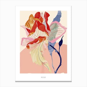 Colourful Flower Illustration Poster Rose 1 Canvas Print