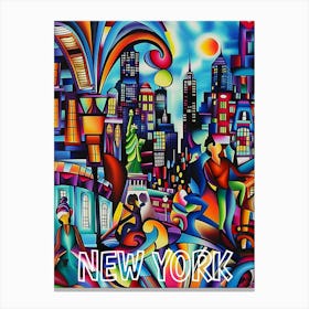 New York City, Cubism and Surrealism, Typography Canvas Print