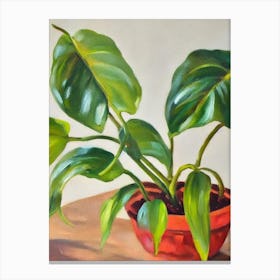 Split Leaf Philodendron 3 Impressionist Painting Plant Canvas Print
