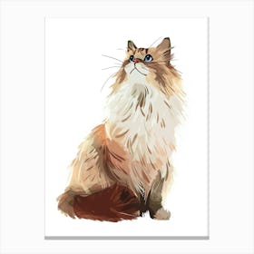 Siberian Cat Clipart Illustration 4 Canvas Print