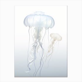Moon Jellyfish Simple Painting 2 Canvas Print