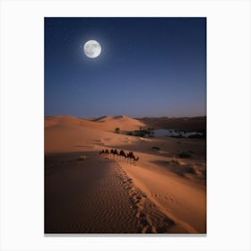 Camels In The Desert 3 Canvas Print