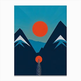 Sun Valley, Usa Modern Illustration Skiing Poster Canvas Print
