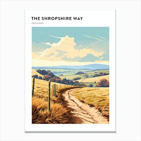 The Shropshire Way England 3 Hiking Trail Landscape Poster Canvas Print