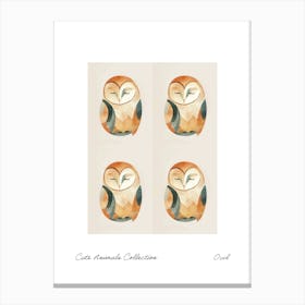 Cute Animals Collection Owl 3 Canvas Print