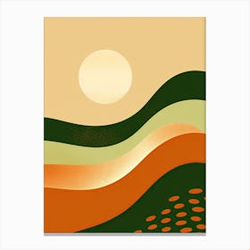 Risograph Resonance; Abstract Vintage Echoes Canvas Print
