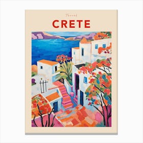 Crete Greece 4 Fauvist Travel Poster Canvas Print