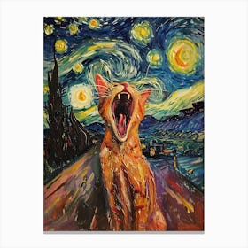 Starry Night Cat 21 Canvas Print