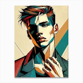 Portrait Illustration Of A Young Man Canvas Print