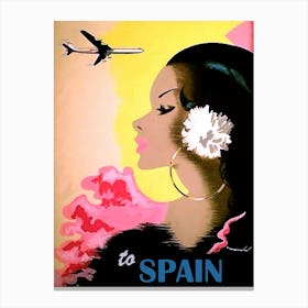 Spain, Vintage Airline Poster Canvas Print