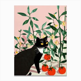 Cat And Tomatoes 1 Canvas Print