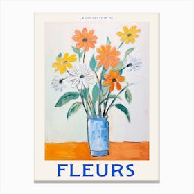 French Flower Poster Marigold Canvas Print