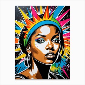 Graffiti Mural Of Beautiful Hip Hop Girl 89 Canvas Print