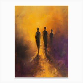 Three Men Walking Canvas Print