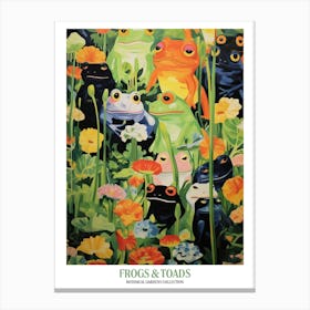 Frogs And Toads Garden Poster Canvas Print