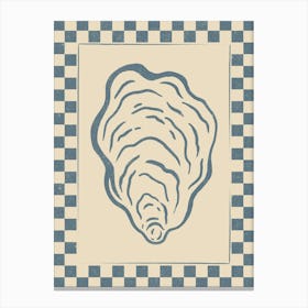 Oyster with Checkered Border Canvas Print
