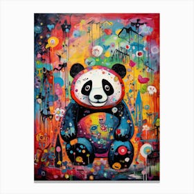 Panda Art In Outsider Art Style 2 Canvas Print