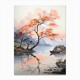 The Ogasawara Islands In Tokyo, Japanese Brush Painting, Ukiyo E, Minimal 1 Canvas Print
