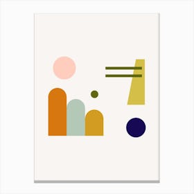 Midcentury Modern Shapes Abstract Poster 9 Canvas Print