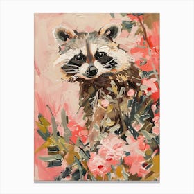 Raccoon In Pink Canvas Print