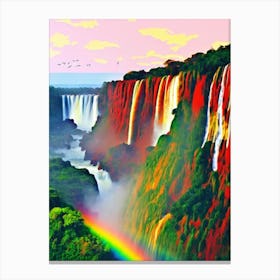 Iguazú Falls National Park 1 Brazil Abstract Colourful Canvas Print