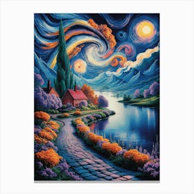 Starry Night, Conceptual Art Painting Canvas Print