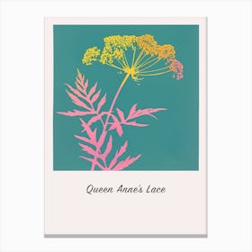 Queen Annes Lace 2 Square Flower Illustration Poster Canvas Print