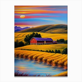 Sunset At The Farm 2 Canvas Print