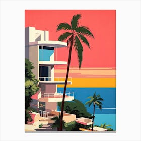 Acapulco, Mexico, Bold Outlines 3 Canvas Print