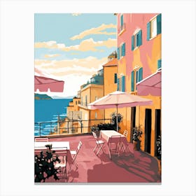 Sorrento, Italy, Flat Pastels Tones Illustration 4 Canvas Print