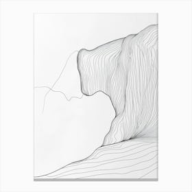 Linear Drawing Of A Mountain Canvas Print